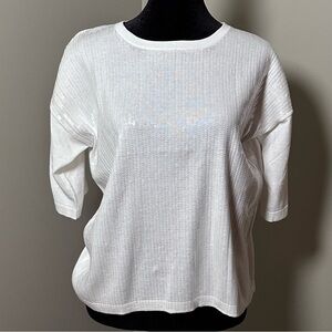 Happy Sheep | White Sequin-Front Shirt